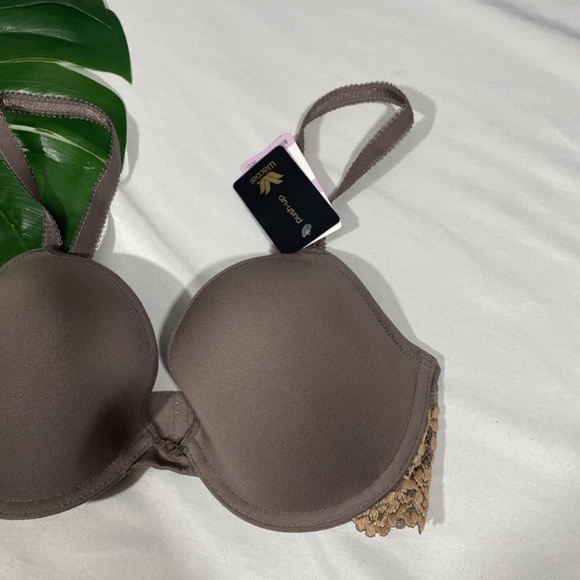 NWT $58 Wacoal [ 32D‎ US ] Embrace Lace Push-Up Bra in Mocha - Picture 7 of 14